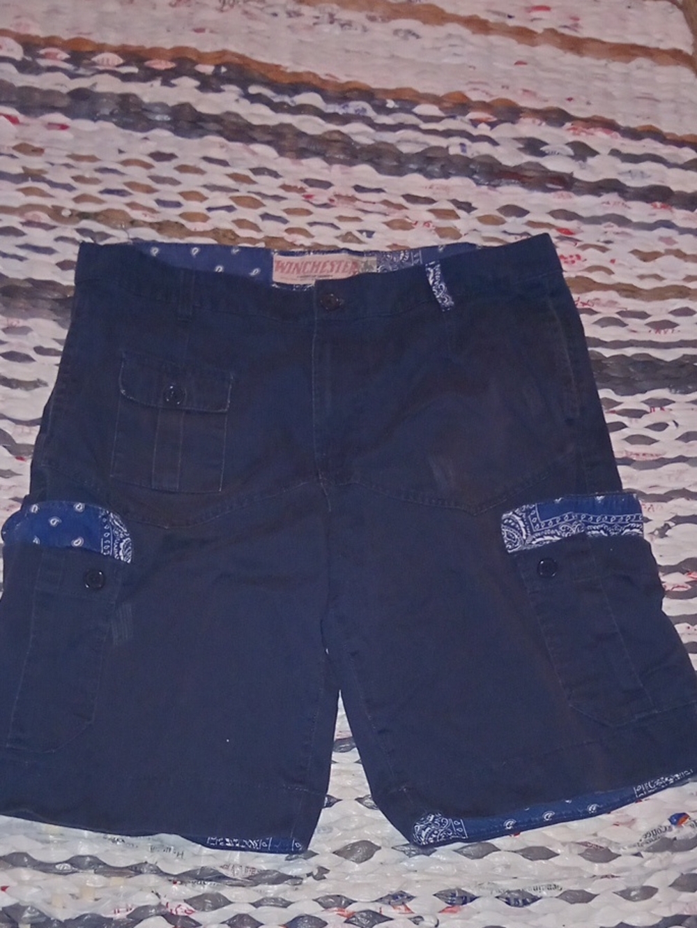 Winchester Navy Blue Cargo Shorts for Men